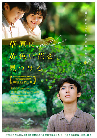 草原に黄色い花を見つける ポスター